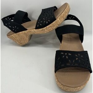 Skechers Cali Brystol Beach Bliss‎ Wedge Sandals 119583 Black Women's 11 NEW